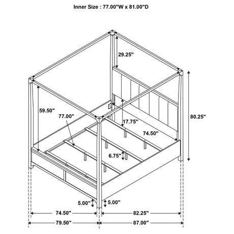Gran  Park Dark Cocoa Eastern King Canopy Bed - Ornate Home