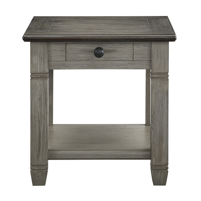 Granby Antique Gray End Table - Ornate Home