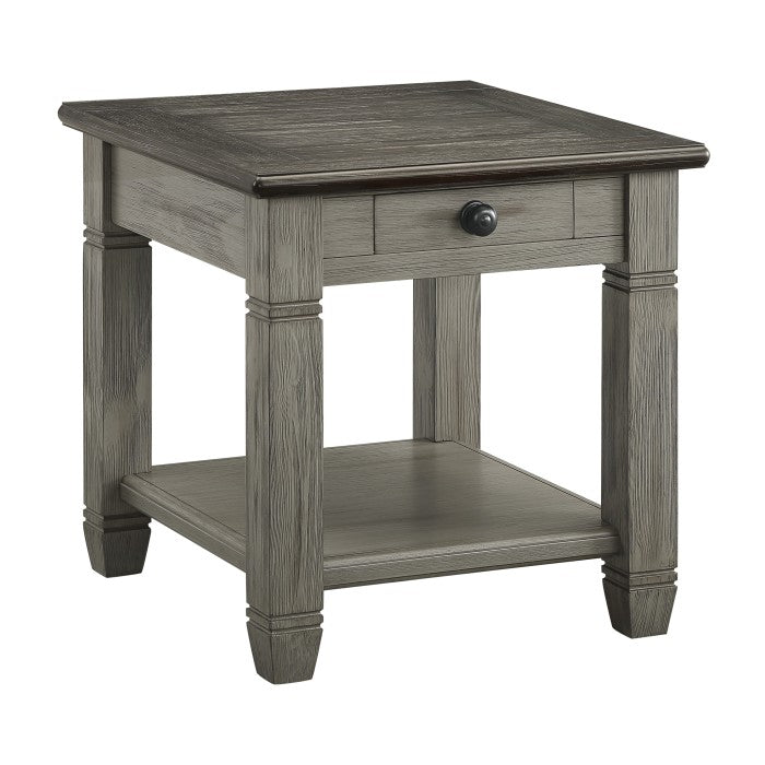 Granby Antique Gray End Table - Ornate Home
