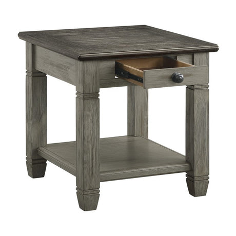 Granby Antique Gray End Table - Ornate Home