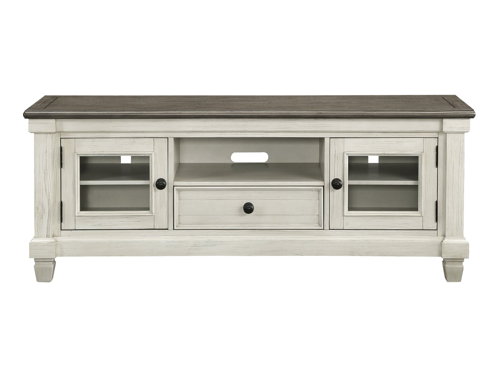 Granby Antique White 64" TV Stand - Ornate Home