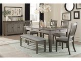 Granby Coffee/Antique Gray/Gray 6-Piece Dining Table Set - Ornate Home