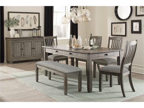 Granby Coffee/Antique Gray/Gray 6-Piece Dining Table Set - Ornate Home