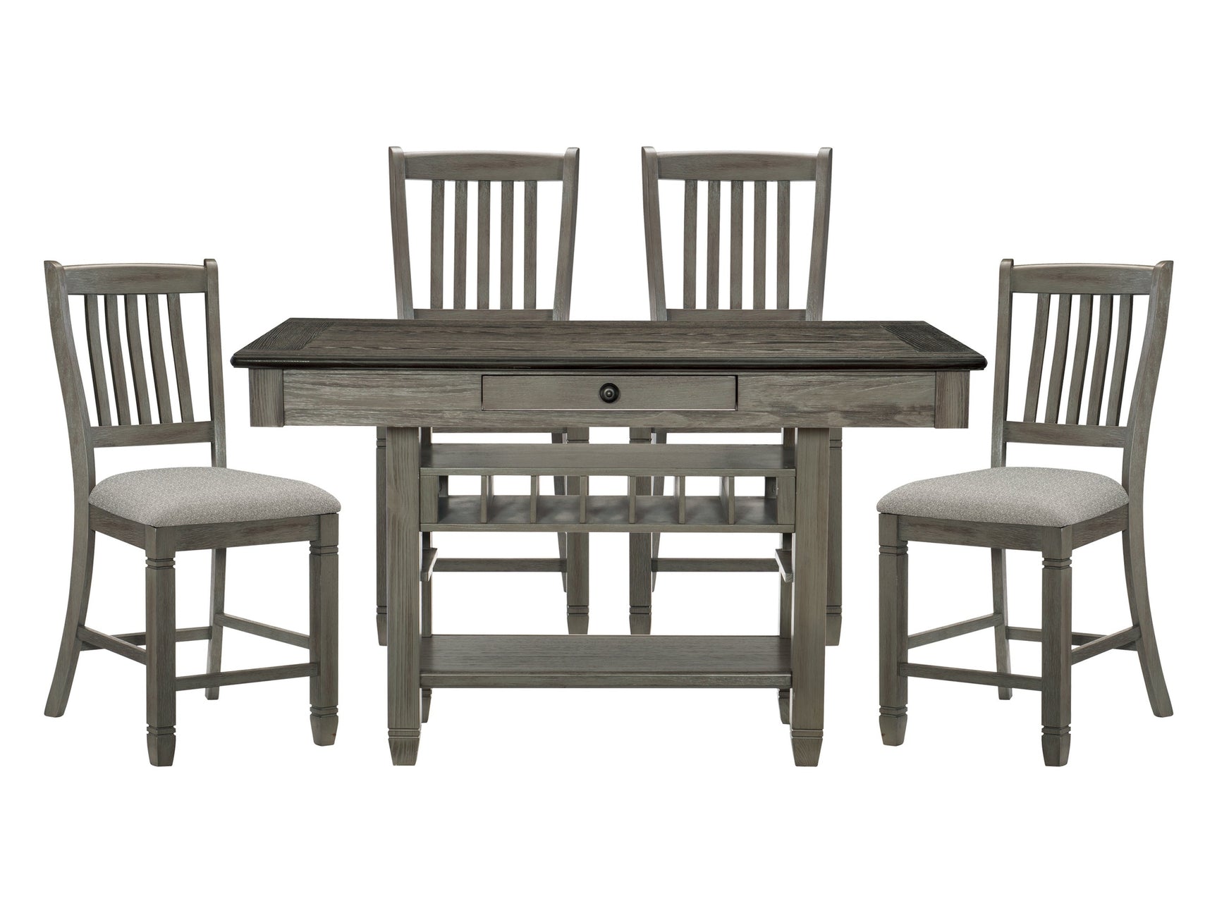 Granby Gray 5-piece Dinig Table Set (4 Drawers) - Ornate Home