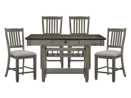 Granby Gray 5-piece Dinig Table Set (4 Drawers) - Ornate Home