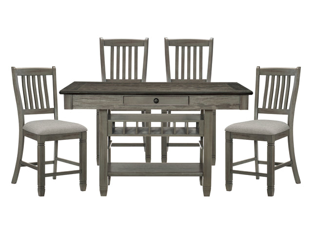 Granby Gray 5-piece Dinig Table Set (4 Drawers) - Ornate Home