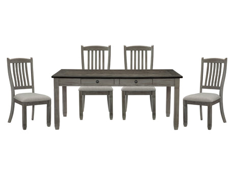 Granby Gray 5-piece Dinig Table Set (6 Drawers) - Ornate Home