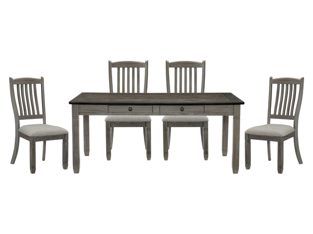 Granby Gray 5-piece Dinig Table Set (6 Drawers) - Ornate Home