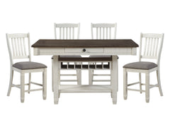 Granby Gray /Antique White/Rosy Brown 5-piece Dinig Table Set (4 Drawers) - Ornate Home