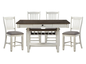 Granby Gray /Antique White/Rosy Brown 5-piece Dinig Table Set (4 Drawers) - Ornate Home