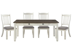 Granby Gray /Antique White/Rosy Brown 5-piece Dinig Table Set (6 Drawers) - Ornate Home