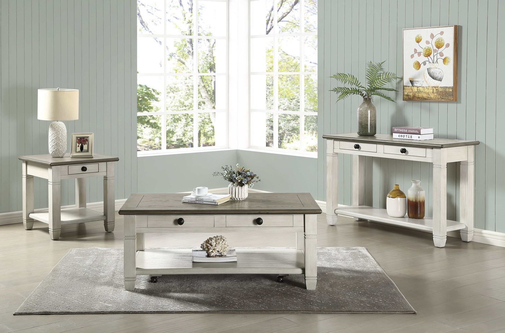 Granby Rosy Brown & Antique White End Table - Ornate Home