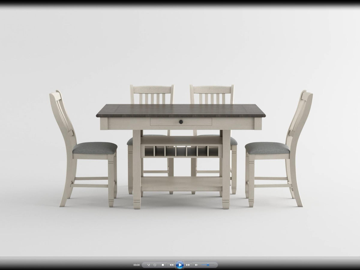 Granby Silver 5pc Dining Set - Ornate Home