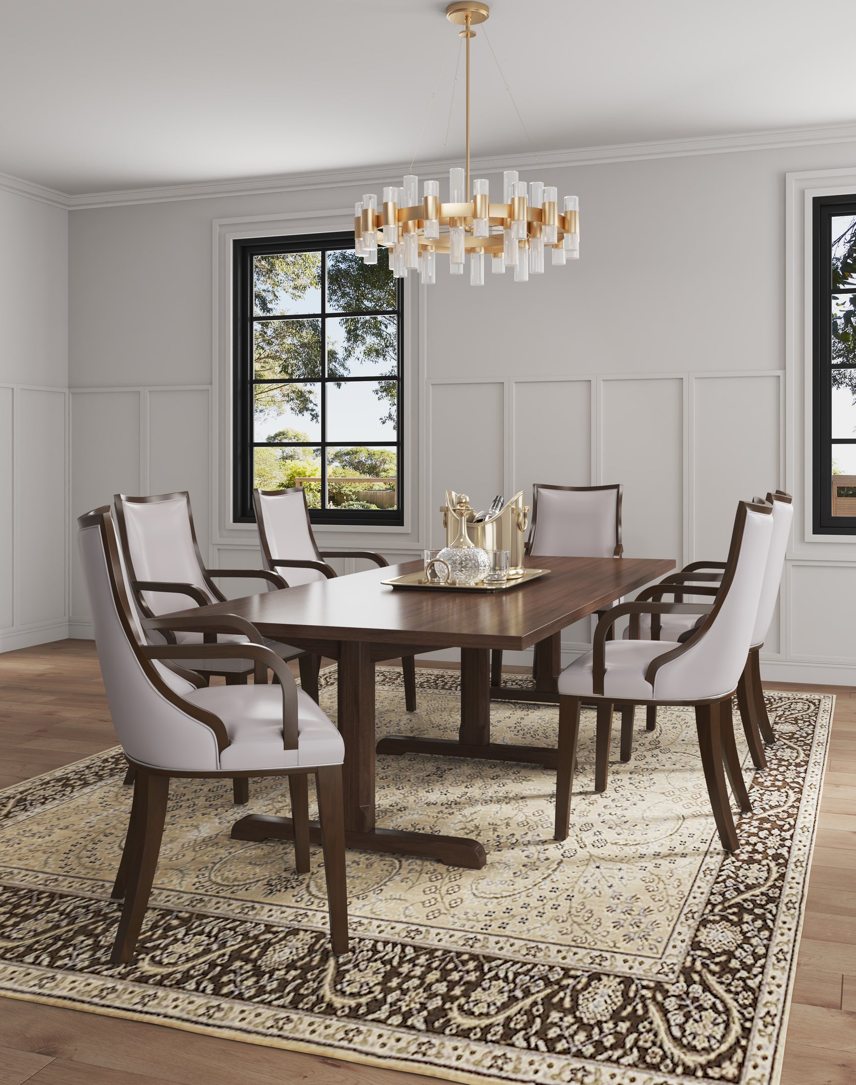 Grand 6-Piece Dining Chairs in Light Grey - Ornate Home