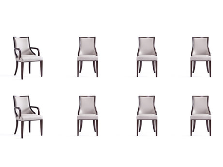 Grand 8-Piece Dining Chairs in Light Grey - Ornate Home