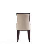 Grand Faux Leather and Velvet Dining Chair in Tan (set of 2) - Ornate Home