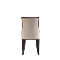 Grand Faux Leather and Velvet Dining Chair in Tan (set of 2) - Ornate Home