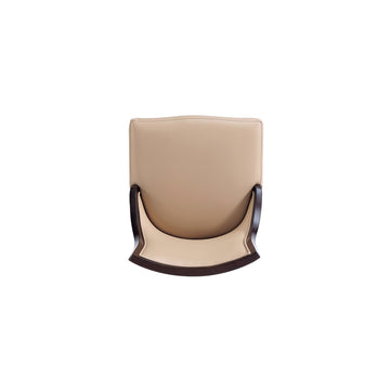 Grand Faux Leather and Velvet Dining Chair in Tan (set of 2) - Ornate Home