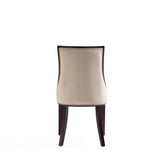 Grand Faux Leather and Velvet Dining Chair in Tan (set of 4) - Ornate Home