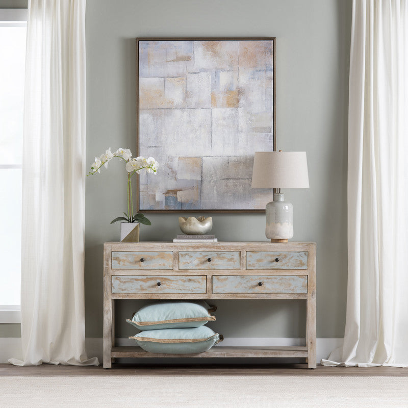 Grand Harbor Brown/Blue Console Table - Ornate Home