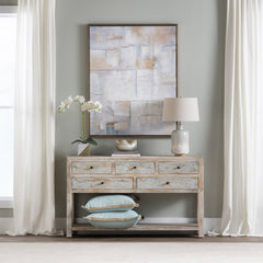 Grand Harbor Brown/Blue Console Table - Ornate Home