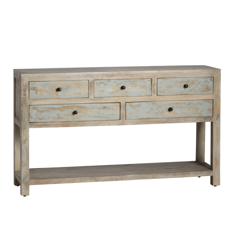 Grand Harbor Brown/Blue Console Table - Ornate Home