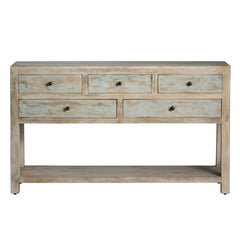 Grand Harbor Brown/Blue Console Table - Ornate Home