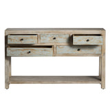 Grand Harbor Brown/Blue Console Table - Ornate Home