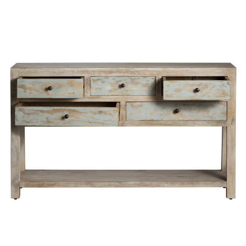 Grand Harbor Brown/Blue Console Table - Ornate Home