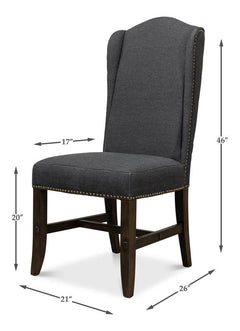 Grand Manor Black High Back Dining Chair (Set of 2) - Ornate Home