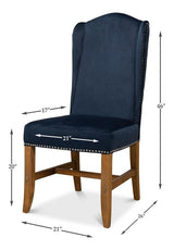 Grand Manor Blue High Back Dining Chair (Set of 2) - Ornate Home
