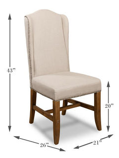 Grand Manor Ivory High Back Dining Chair (Set of 2) - Ornate Home