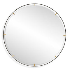 Grand Pendulum Black/Gold Round Mirror - Ornate Home