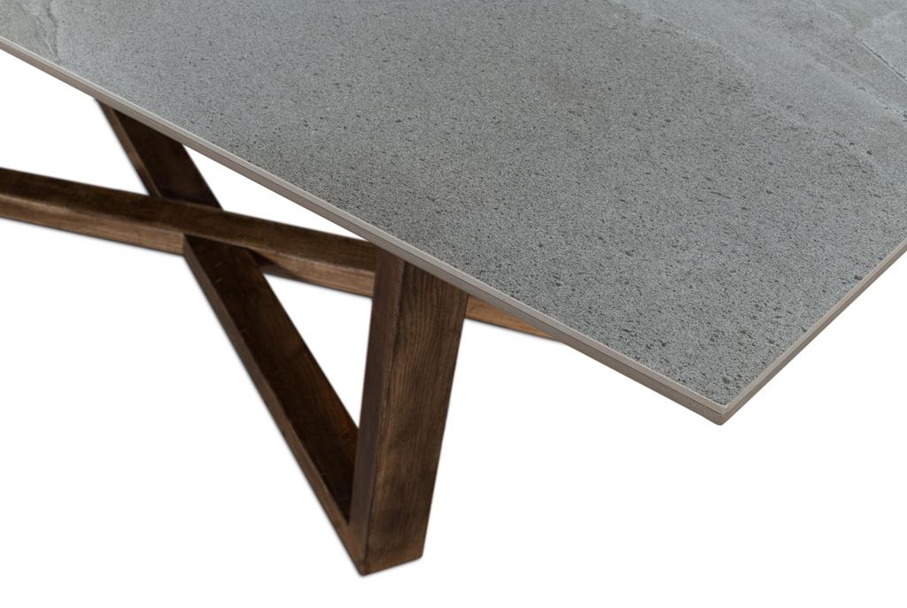 Grand Refined Grey Double Pedestal Dining Table - Ornate Home
