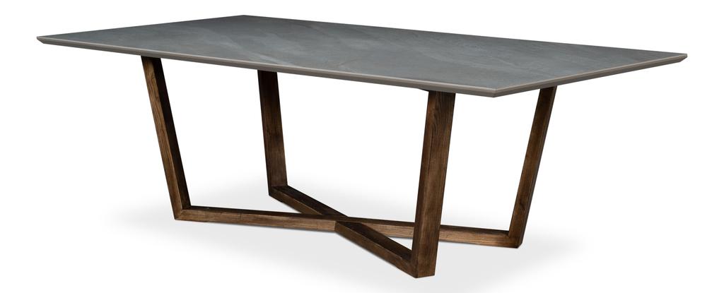 Grand Refined Grey Double Pedestal Dining Table - Ornate Home