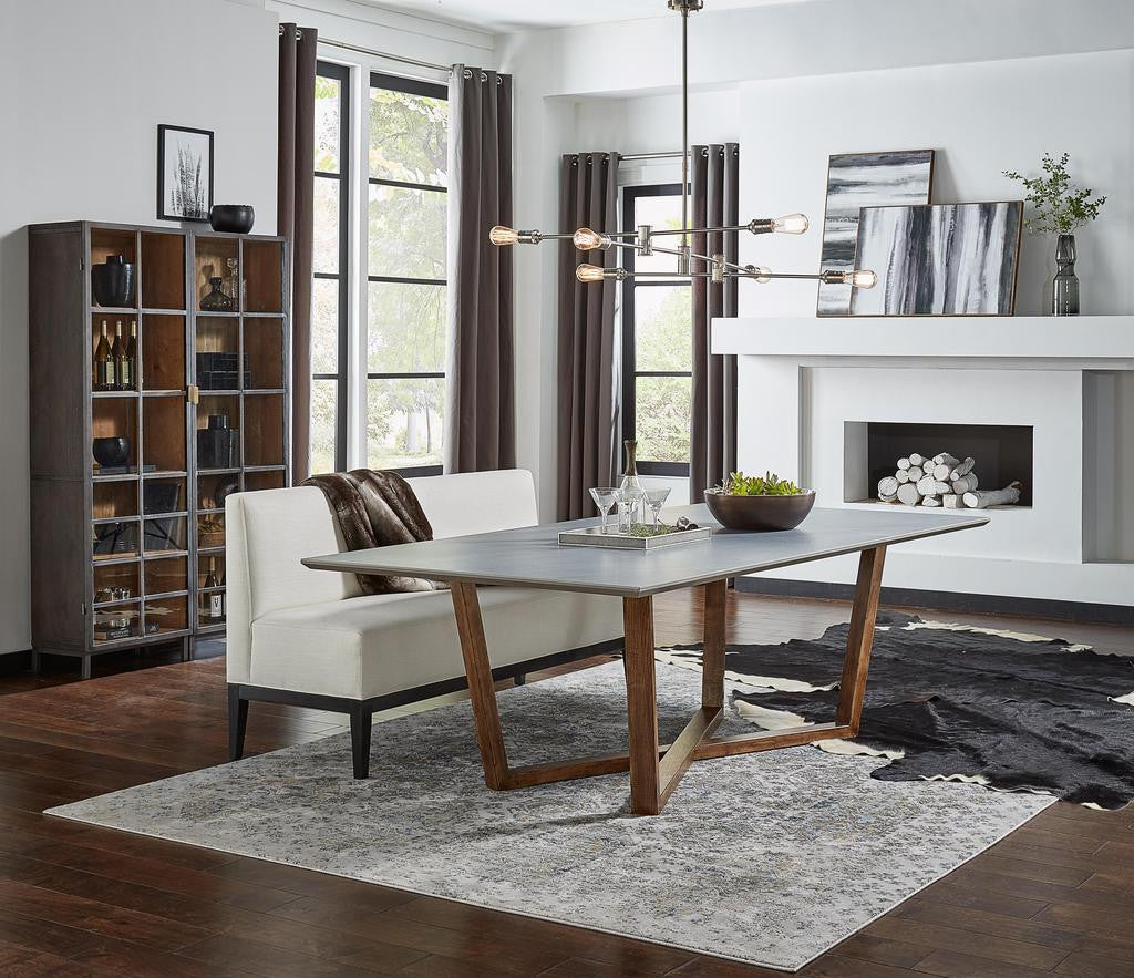 Grand Refined Grey Double Pedestal Dining Table - Ornate Home