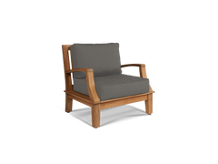 Grande 4-Piece Teak Charcoal Outdoor Patio Deep Seating Set with Sunbrella® Cushion - Ornate Home