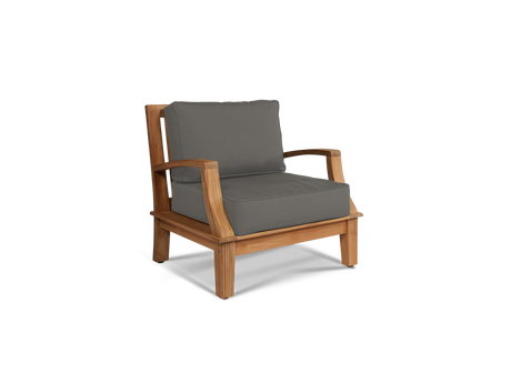 Grande 4-Piece Teak Charcoal Outdoor Patio Deep Seating Set with Sunbrella® Cushion - Ornate Home