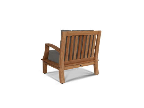 Grande 4-Piece Teak Charcoal Outdoor Patio Deep Seating Set with Sunbrella® Cushion - Ornate Home