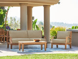 Grande 4-Piece Teak Fawn Outdoor Patio Deep Seating Set with Sunbrella® Cushion - Ornate Home