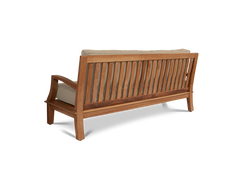 Grande 4-Piece Teak Fawn Outdoor Patio Deep Seating Set with Sunbrella® Cushion - Ornate Home