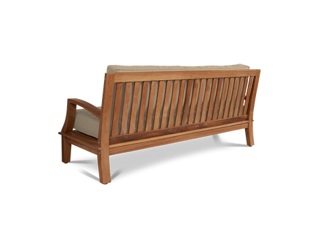 Grande 4-Piece Teak Fawn Outdoor Patio Deep Seating Set with Sunbrella® Cushion - Ornate Home