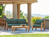 Grande 4-Piece Teak Fern Green Outdoor Patio Deep Seating Set with Sunbrella® Cushion - Ornate Home