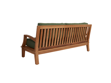 Grande 4-Piece Teak Fern Green Outdoor Patio Deep Seating Set with Sunbrella® Cushion - Ornate Home