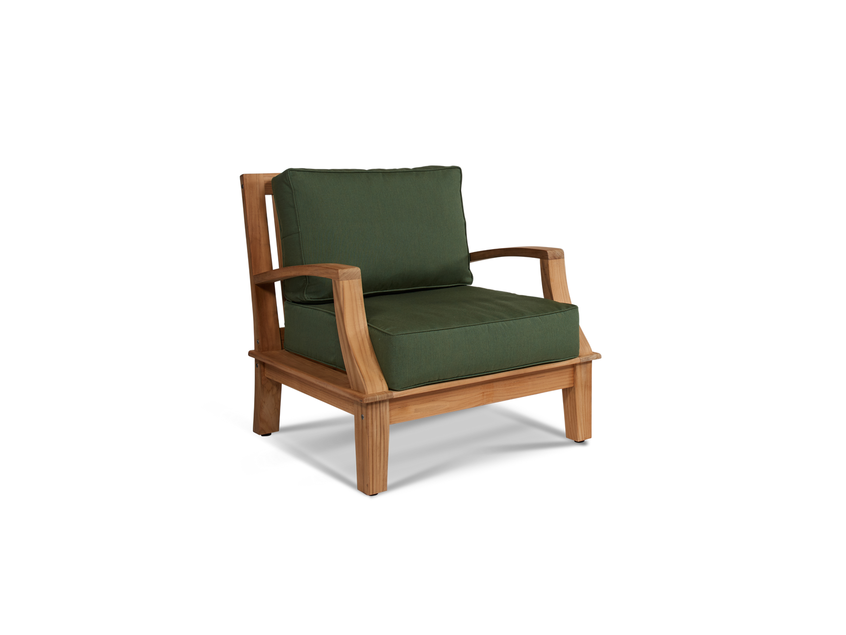 Grande 4-Piece Teak Fern Green Outdoor Patio Deep Seating Set with Sunbrella® Cushion - Ornate Home