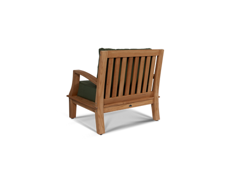 Grande 4-Piece Teak Fern Green Outdoor Patio Deep Seating Set with Sunbrella® Cushion - Ornate Home