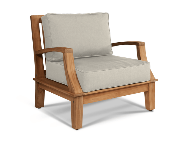 Grande Teak Canvas Outdoor Club Chair with Sunbrella® Cushion - Ornate Home