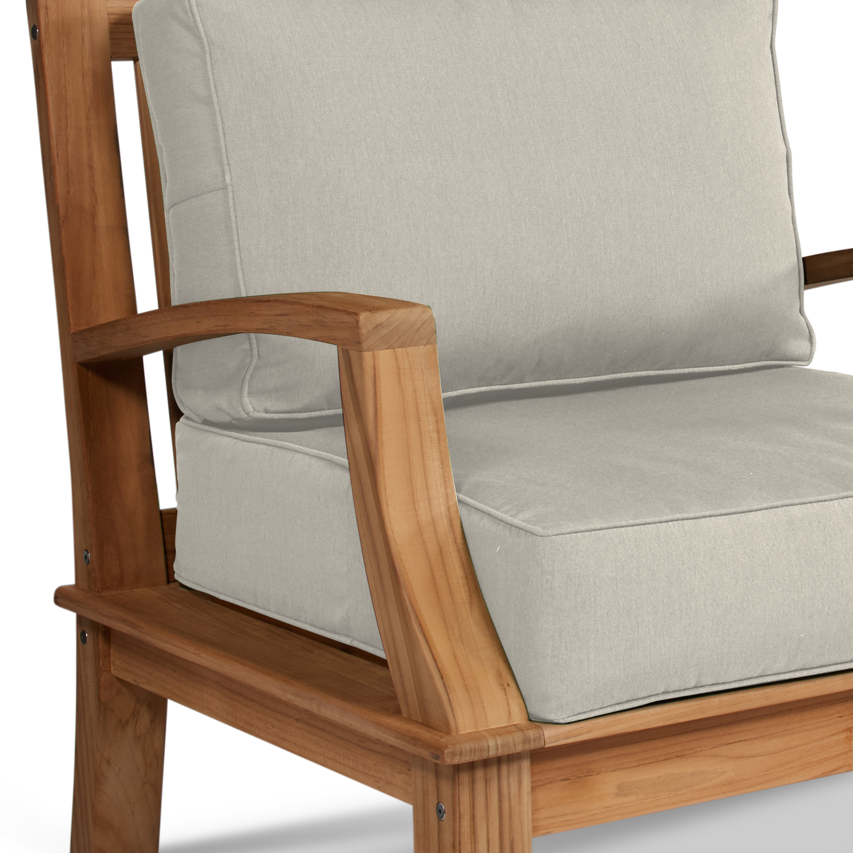 Grande Teak Canvas Outdoor Club Chair with Sunbrella® Cushion - Ornate Home