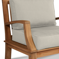 Grande Teak Canvas Outdoor Club Chair with Sunbrella® Cushion - Ornate Home