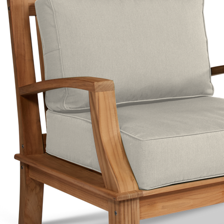 Grande Teak Canvas Outdoor Club Chair with Sunbrella® Cushion - Ornate Home